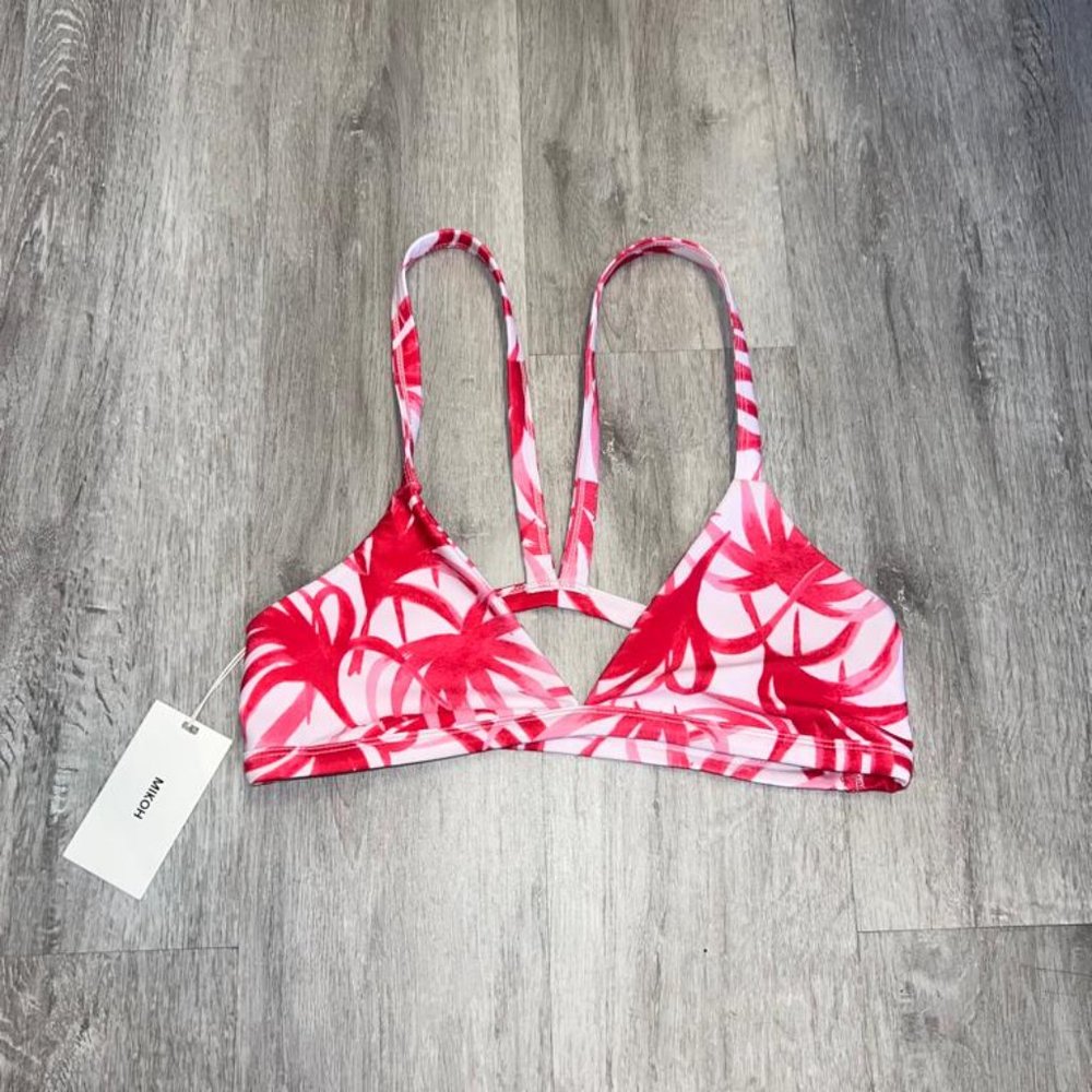 Mikoh Hot Pink Plants Bikini (Top ONLY)
